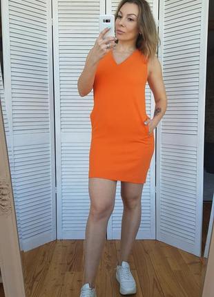 Платье баллон морковно-оранжевого цвета1 фото