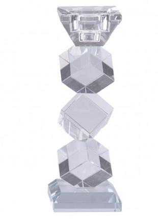 Стеклянный кристаллический подсвечник 20,5 см ,кристалл-подсвечник из стекла 20,5 см