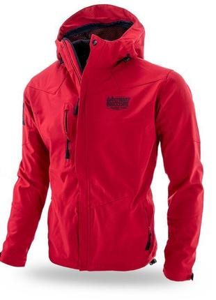 Куртка мужская демисезонная dobermans aggressive softshell красная ветровка с капюшоном софтшелл доберманс