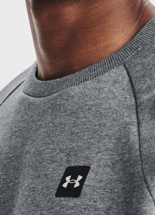 Кофта свитшот мужская оригинал бренд спортивная теплая  under armour 1357096 мужская цвет серый однотонная3 фото