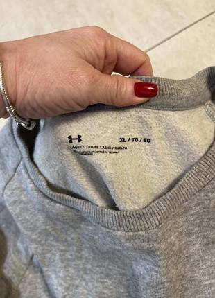 Кофта свитшот мужская оригинал бренд спортивная теплая  under armour 1357096 мужская цвет серый однотонная9 фото