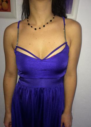 Мини-платье очень красивого цвета глубокий фиолет3 фото