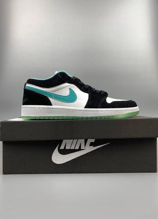 Nike air jordan 1 low black white turquoise