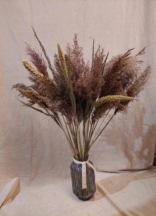 Букет сухоцвета декор пампас тростник декор1 фото