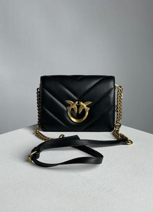 Женская сумка pinko mini love bag click big chevron black2 фото