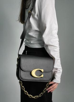 Женская сумка coach idol bag black/gold