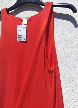 Червоно-гармаче м'яке плаття трапеція з кишенями h&amp;m5 фото
