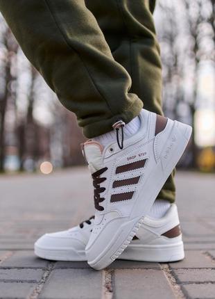 Чоловічі кросівки adidas drop step low white brown білі з коричневим4 фото