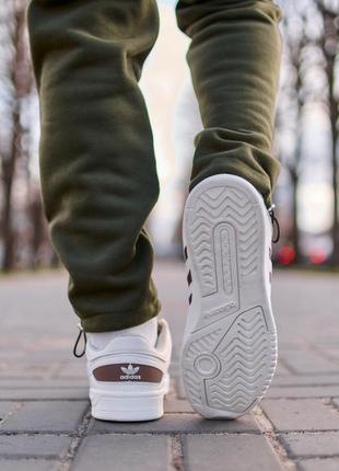 Мужские кроссовки adidas drop step low white brown белые с коричневым10 фото