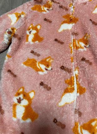 Плюшевое кигуруми, слип с капюшоном, цельная теплая пижама4 фото