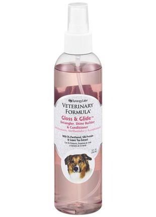 Кондиціонер від ковтунів veterinary formula gloss & glide conditioner для собак і котів антистатик 0.236 л