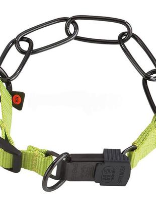 Нашийник із нейлоном для собак sprenger adjustable collar with assembly chain 4 мм 60-65 см зелений