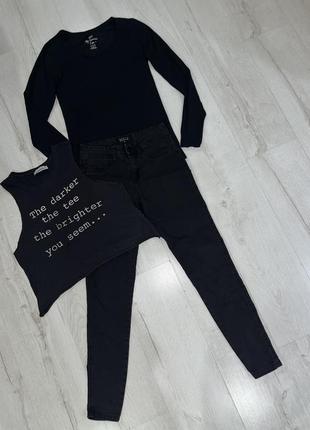 Джинсы скинни 32 размер и лонгслив f&amp;f xs