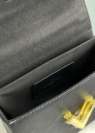Женская сумка louis vuitton twist mm bag black/gold7 фото
