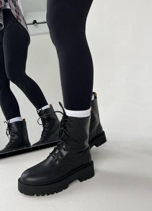 Celine boots black leather, черевики на хутрі, ботинки на меху, зимние сапоги5 фото