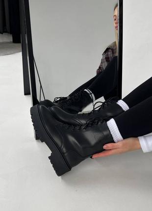 Celine boots black leather, черевики на хутрі, ботинки на меху, зимние сапоги6 фото
