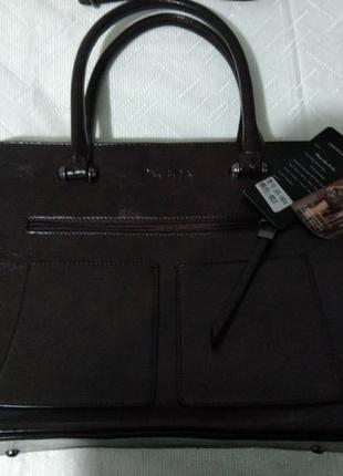 Женская сумка темно коричневая новая4 фото