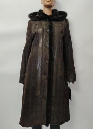 Жіноча гарна натуральна дублянка пальто, р.3xl/4xl