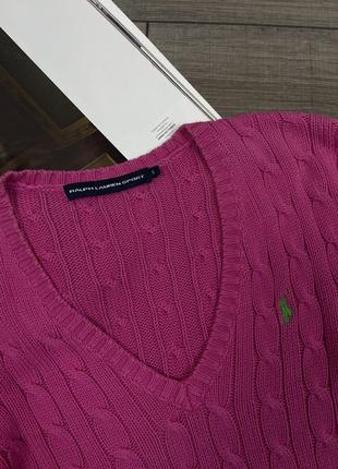 Оригінальний бавовняний светр в коси polo ralph lauren sport cable knit7 фото