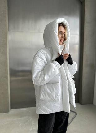 Женская осенняя зимняя короткая куртка,женская зимняя короткая куртка осенняя баллоновая,пуфер,пуффер,пуховик тёплая, теплый, оверсайз5 фото