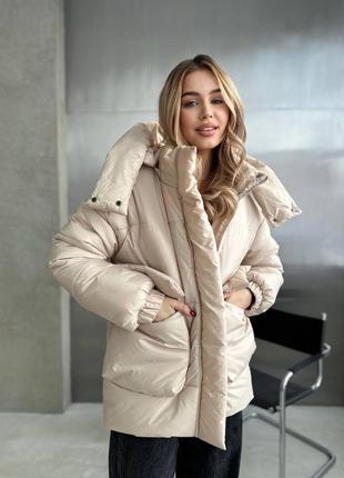 Женская осенняя зимняя короткая куртка,женская зимняя короткая куртка осенняя баллоновая,пуфер,пуффер,пуховик тёплая, теплый, оверсайз8 фото