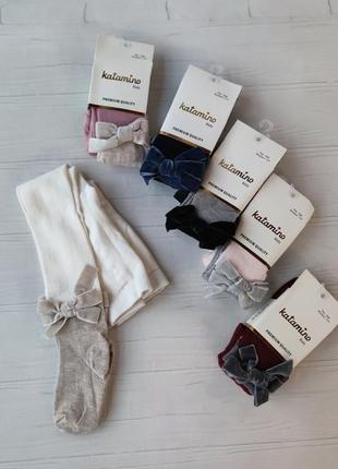 Новые колготы katamino с велюровым бантом разм. 1-2 р., 3-4 р., 5-6 р., 7-8 р., 9-10 г.