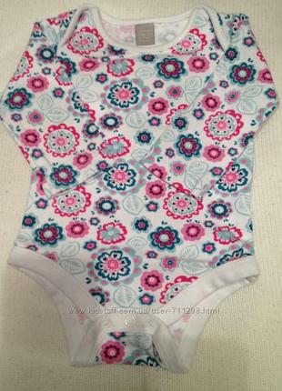 Боди для девочки с длинным рукавом 3-6мес.