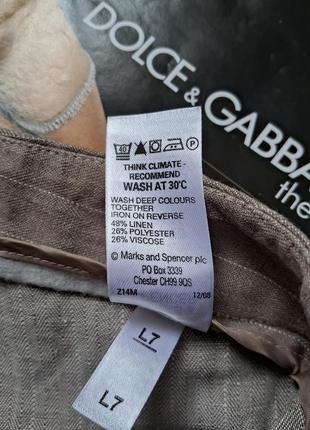 Прямые лляные брюки летние штаны классика полоска лен2 фото