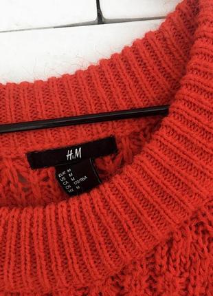 Красный вязанный свитер hm3 фото