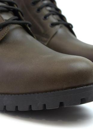 Зимние ботинки мужские коричневые ручной работы обувь из кожи на меху rosso avangard ultimate crazy brown8 фото