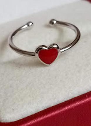 Серебряное кольцо "романтическое сердечко"8 фото