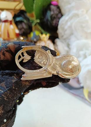 Vintage невероятная брошь от jj котик рыбка!!