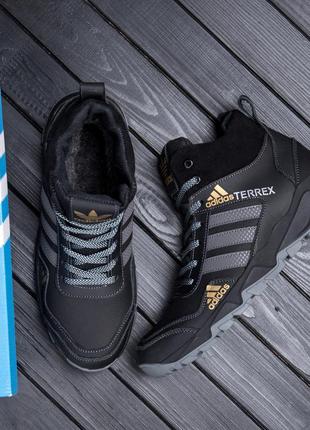 Мужские зимние ботинки adidas terrex black8 фото