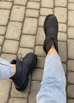 Дутики женские зимние черные ботинки6 фото