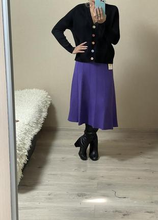 Базовая,стильная,деловая,женственная,повседневная теплая юбка-трапеция, миди1 фото