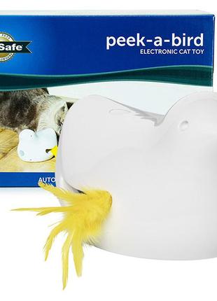 Інтерактивна іграшка для котів petsafe peek-a-bird electronic cat toy 10х15,6х12 см білий (729849169616)