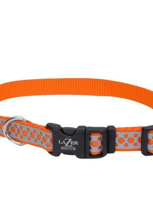 Светоотражающий ошейник для собак coastal lazer brite reflective collar 1.6х30-46см оранжевые точки