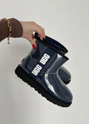 Женские угги ugg classic clear mini dark blue6 фото