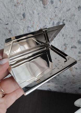 Металлическая визитница с зеркальной поверхностью универсальная английская