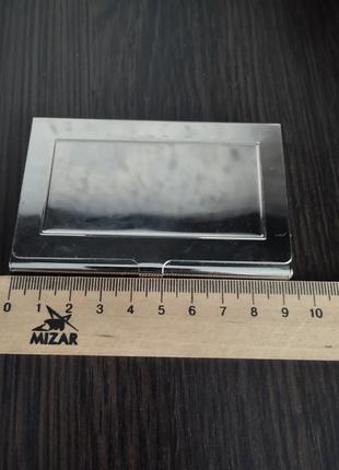 Металлическая визитница с зеркальной поверхностью универсальная английская