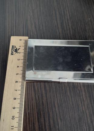 Металлическая визитница с зеркальной поверхностью универсальная английская