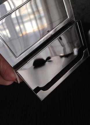 Металлическая визитница с зеркальной поверхностью универсальная английская