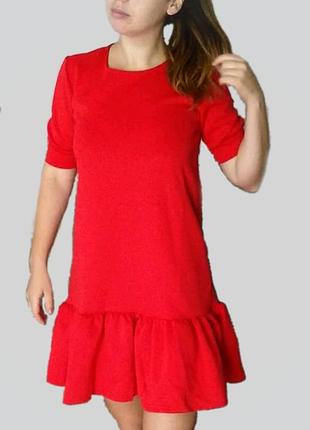 Красное платье оверсайз