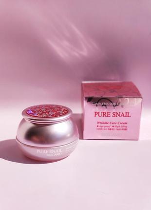 Антивозрастной улиточный крем для лица bergamo pure snail wrinkle care cream1 фото