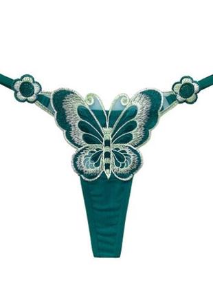 Стрінги з метеликом універсальний зелений