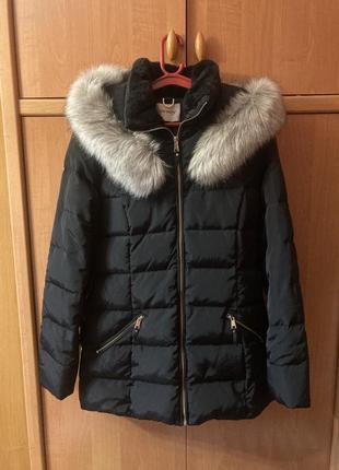 Зимняя куртка пуховик с поясом натуральный orsay5 фото