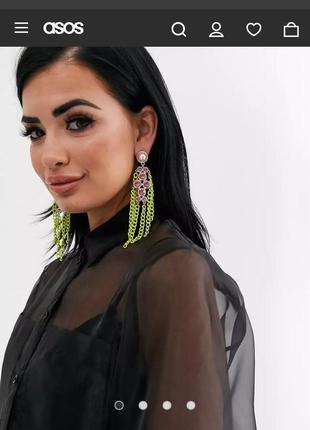 Масивні сережки asos золотисті кульчики