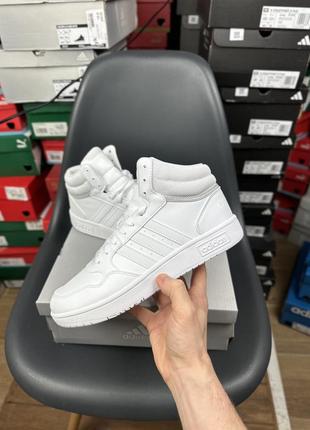 Белые кроссовки кеды ботинки adidas hoops mid 3.0 новые оригинал