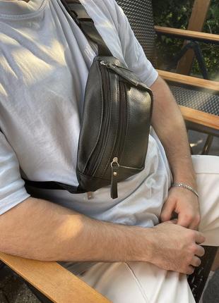 Мужская сумка с натуральной кожи через плечо мессенджер клатч кросс-боди барсетка
