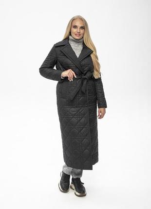 Подовжене демісезонне жіноче пальто розмiр 44-543 фото